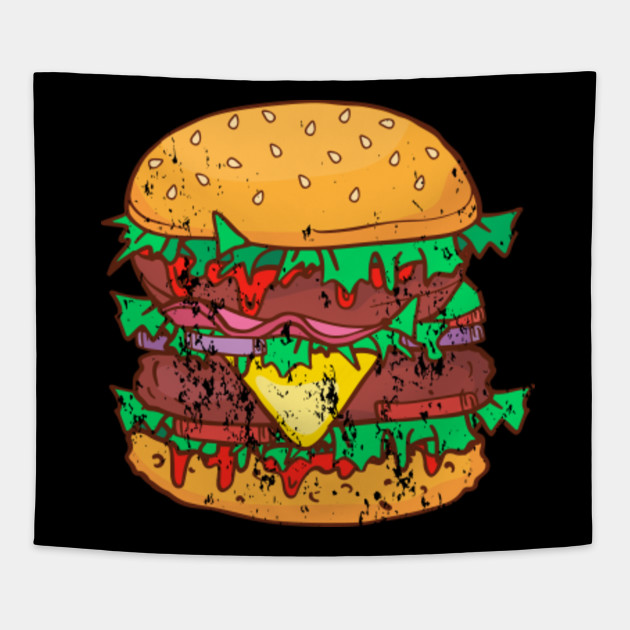 Burger BBQ Barbecue Retro Vintage Grunge