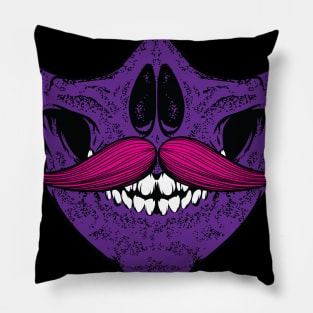 Mustache you a question - pink/purple Pillow