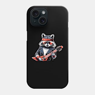 Guitar Rock Music Concert Band Festival Funny Raccoon Phone Case