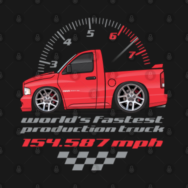 Disover World Fastest Production Truck-Red - Ram Truck - T-Shirt