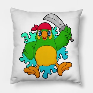 Parrot as Pirate with Sword Pillow