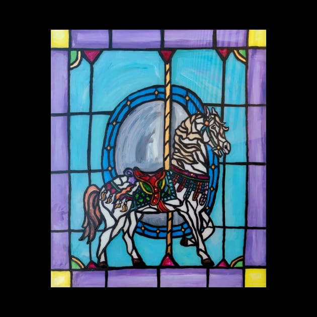 Stained Glass Carousel Horse by Art by Deborah Camp