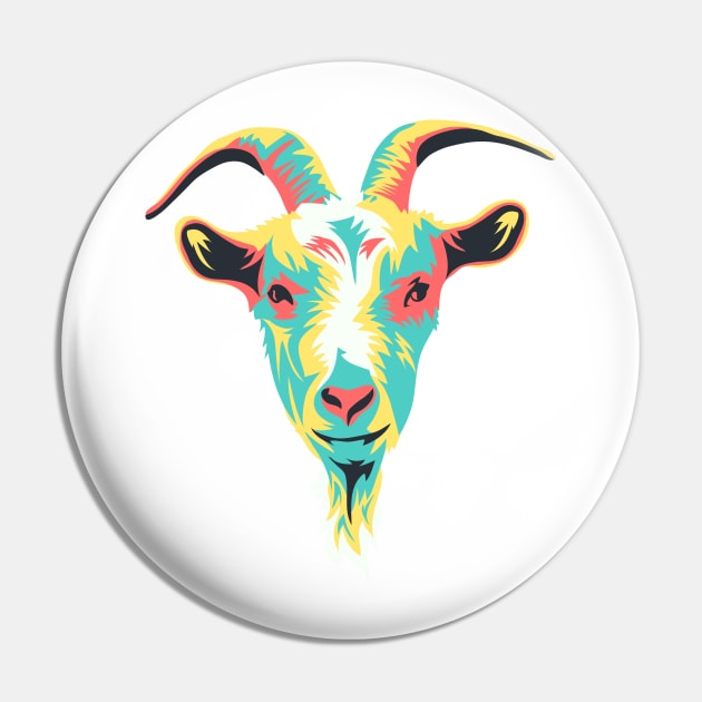 Funky Goat Pin by nicholashugginsdesign