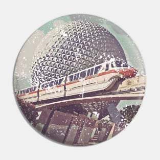 Monorail Retro Prints Pin