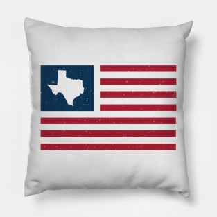 Vintage Texas USA Flag // Retro American Flag Stars and Stripes Pillow