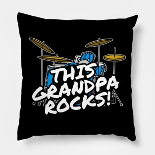 This Grandpa Rocks Drums Drummer Grandparent's Day Pillow