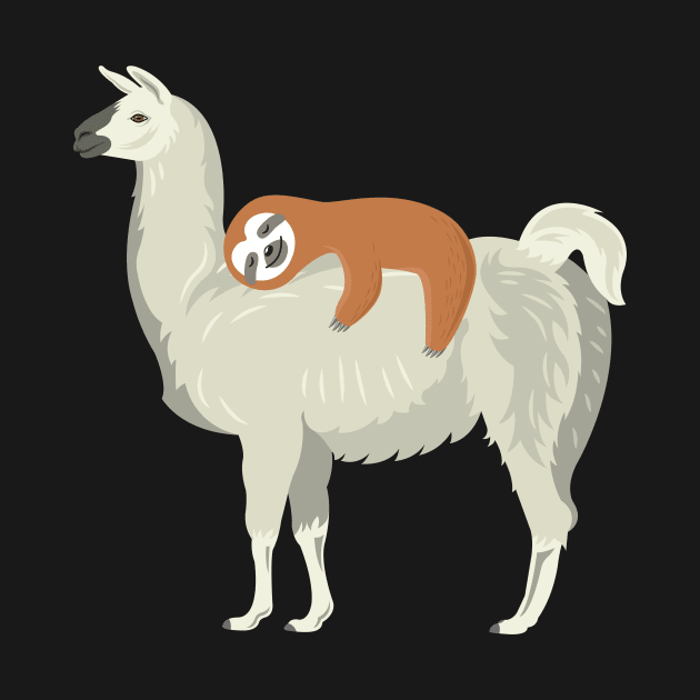 Cute & Funny Sloth Sleeping on Llama by theperfectpresents