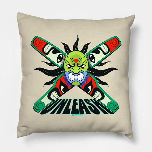 Face, Unleash Pillow by seyart design 