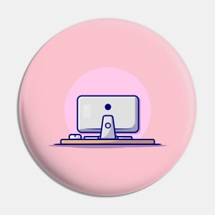 Computer Desktop With Mouse Cartoon Vector Icon Illustration (3) Pin