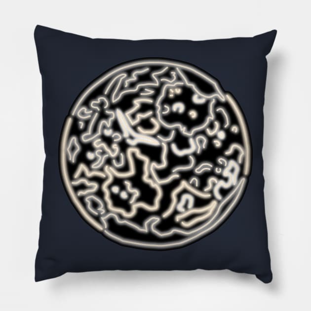 Electric Solar System Grey Ghostly Neon Mercury Pillow by gkillerb