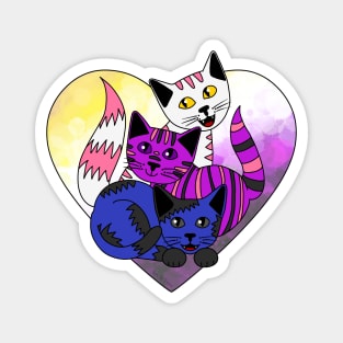 Three Genderfluid Kitties Magnet