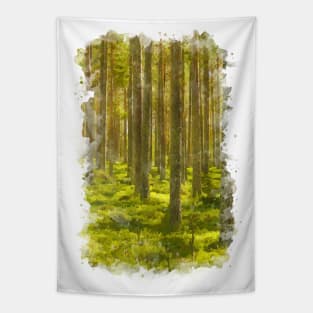 Forest in Watercolor style - Nature Inspired Tapestry