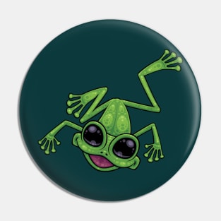 Happy Green Tree Frog Pin