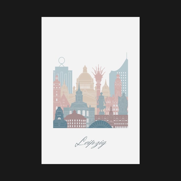 Leipzig, Germany, map skyline - 03 style by GreenGreenDream