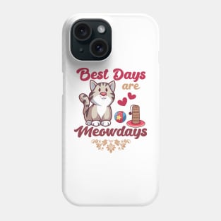 Best Days Are Meowdays kawaii look Cat Lover Design Phone Case