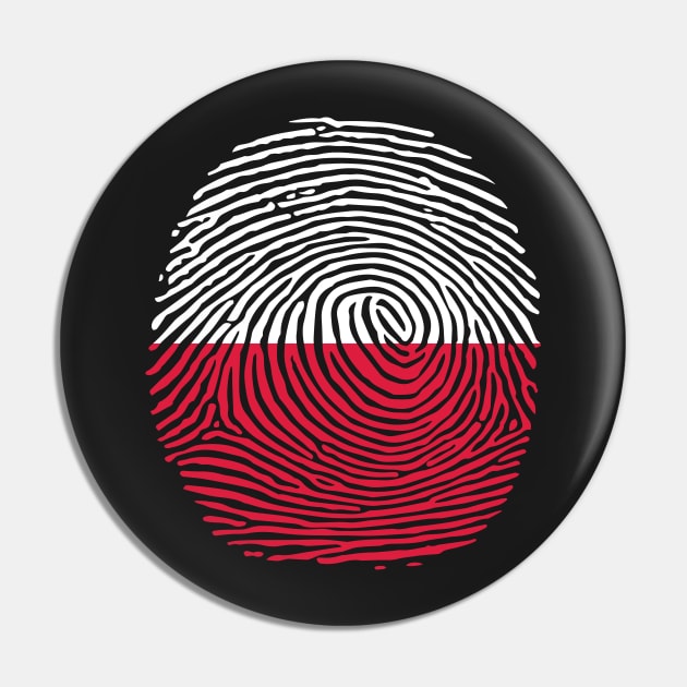 Poland country flag finger print Pin by HawaiPlus