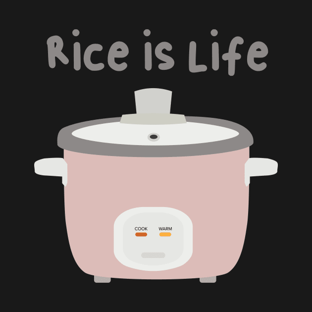 Rice is Life Rice Cooker Asian Pun Kitchen by kristinedesigns