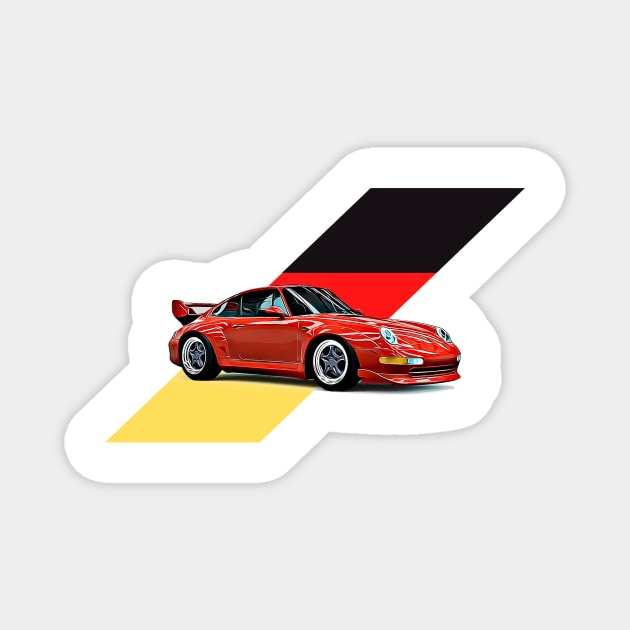 993 gt2 German Print Magnet by Auto-Prints