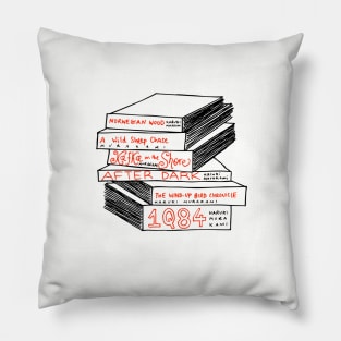Haruki Murakami Book Stack Pillow
