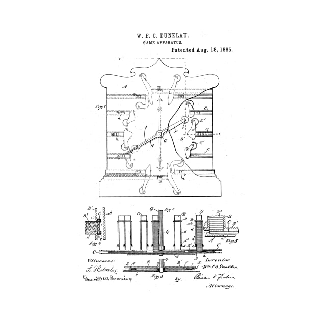 Game Device Vintage Patent Hand Drawing by TheYoungDesigns