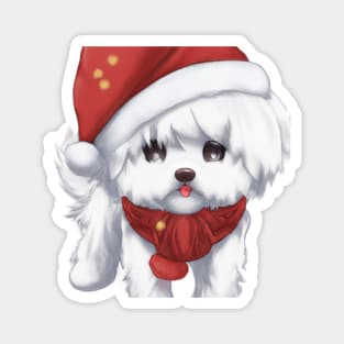 Cute Maltese Dog Drawing Magnet