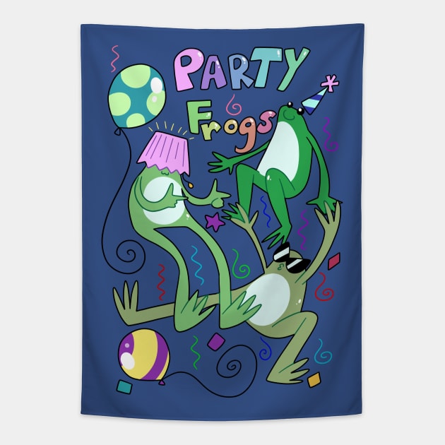 Party Frogs Tapestry by saradaboru