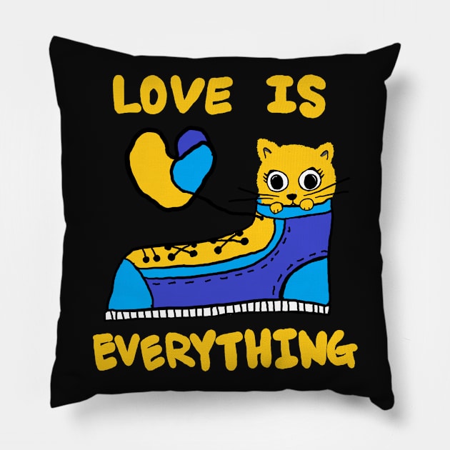 love is everything, lovely cat Pillow by zzzozzo