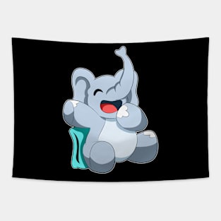 Elephant at Sleeping with Pillow Tapestry