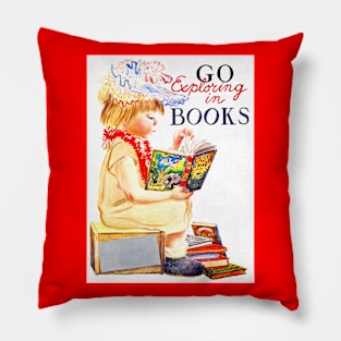 Go Exploring In Books, 1961 Pillow