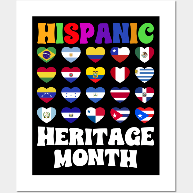 Hispanic Heritage Month Latino All Countries Flags Gift Tall T-Shirt
