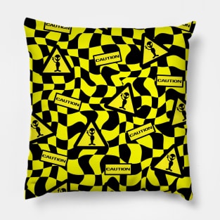 CAUTION Aliens Ahead  Aliens Are Real - Funny Alien Pillow