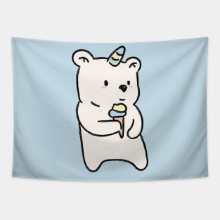 Kawaii Bear Unicorn Tapestry