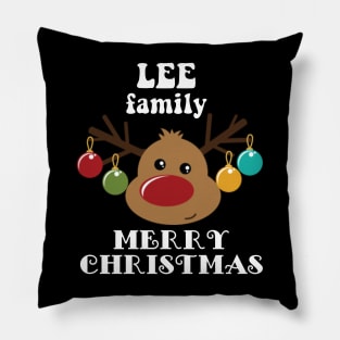 Family Christmas - Merry Christmas LEE family, Family Christmas Reindeer T-shirt, Pjama T-shirt Pillow