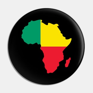 Benin Flag Africa Continent Silhouette Gift for Beninese Pin