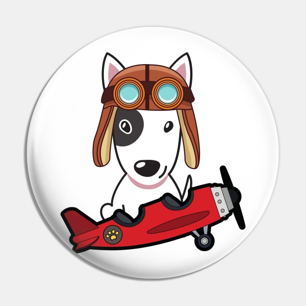 Cute bull terrier is in a vintage plane Pin by Pet Station