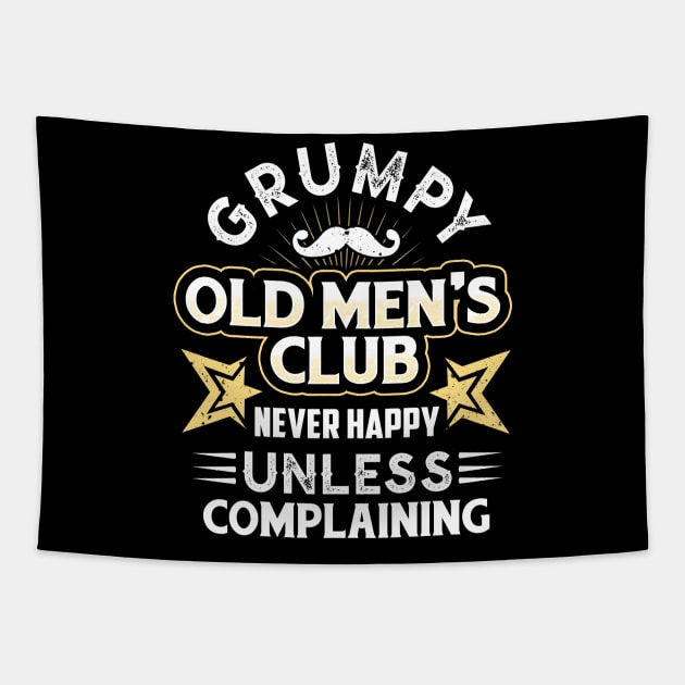 Grumpy Old Man Club Tapestry by jonetressie