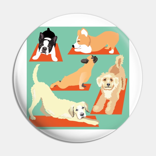 Cute Yoga Dogs Pin by HotPinkStudio.Me