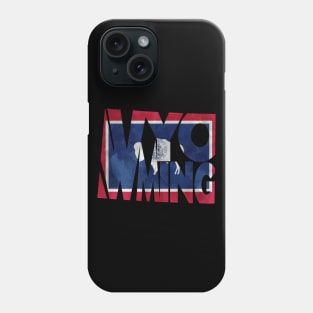 Wyoming Typo Map Phone Case