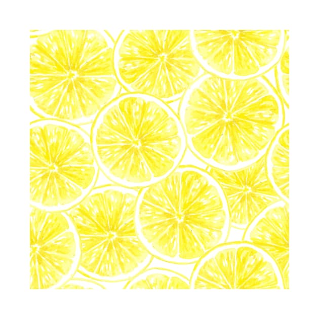 Lemon slices pattern watercolor by katerinamk