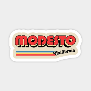 Modesto, CA \/\/\/\ Retro Typography Design Magnet