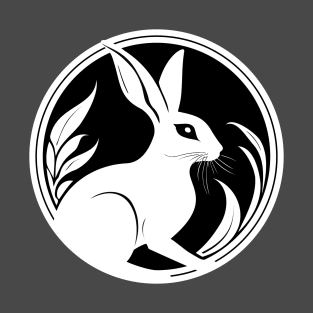 Wild Hare White Rabbit Simple Nature Art T-Shirt