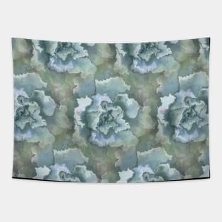 Green Succulent Watercolor Plant Tapestry