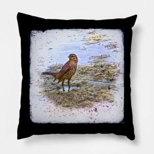 Mrs. Redwing Steps Out Pillow