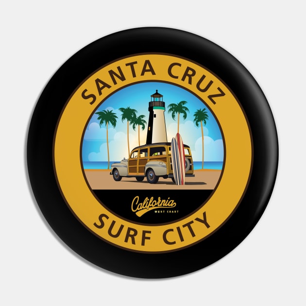 Santa Cruz California CA Light House Pin by PauHanaDesign