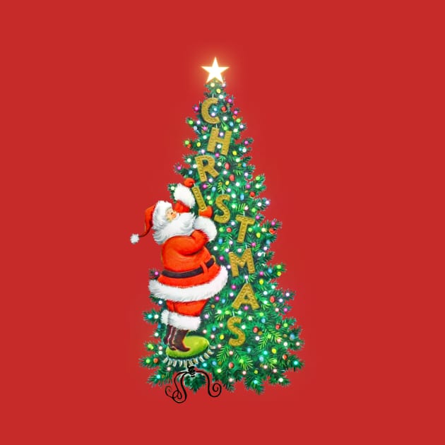 Santa Decorating Christmas Tree by psanchez