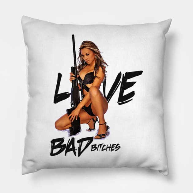 LOVE BAD BITCHES Pillow by dopeazzgraphics