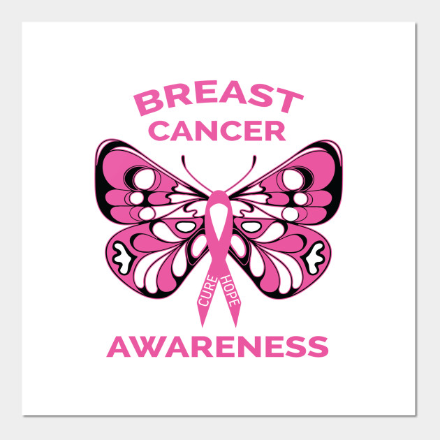 Breast Cancer Awareness Butterfly Pink Ribbon - Breast ...