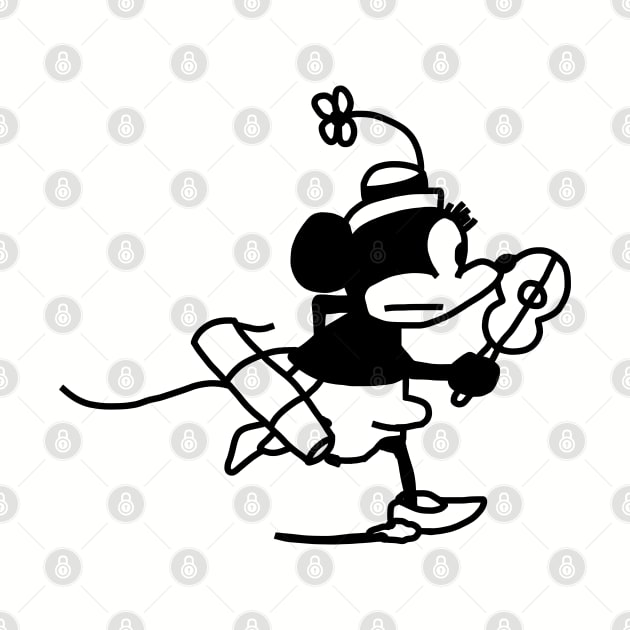 Steamboat Willie 1928 Female Cartoon Mouse by ellenhenryart