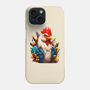 Rooster In The Jacket Illustration! Phone Case