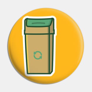 Plastic Dustbin Sticker vector illustration. Home cleaner object icon concept. Street dustbin for waste sticker design logo with shadow. Pin